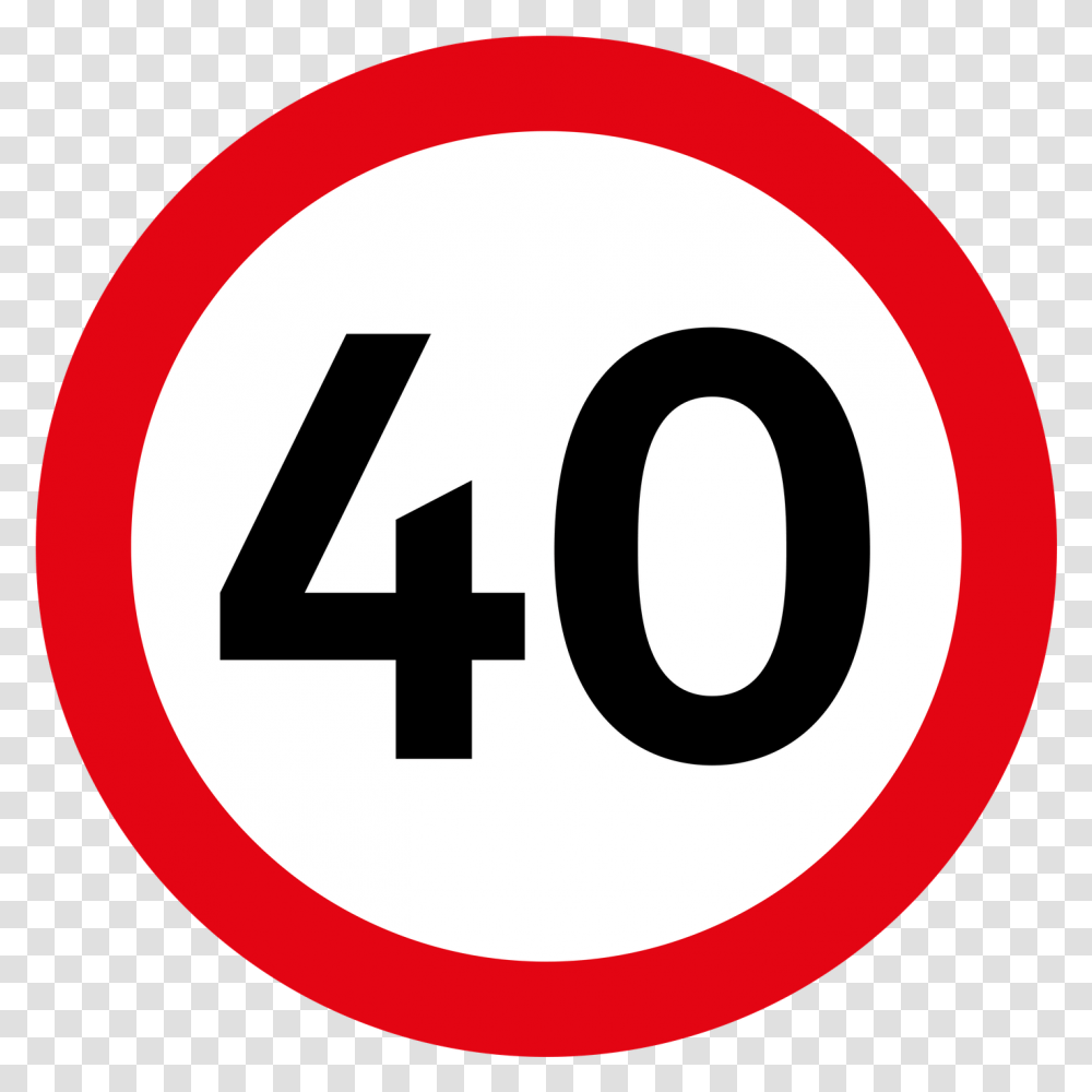 Traffic Sign Speed Limit 40 Icon Illustration Anti Communist No Background, Number, Road Sign Transparent Png