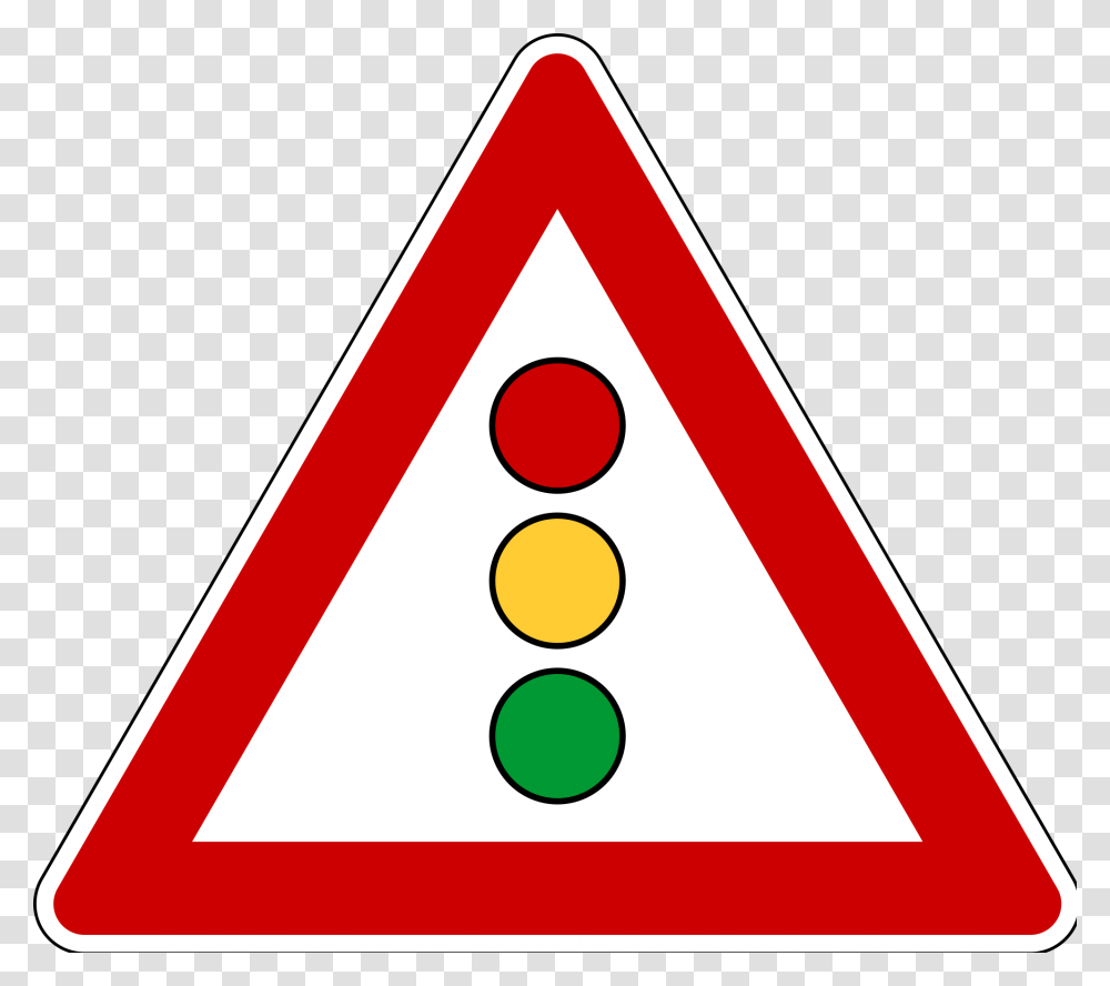 Traffic Signals Ahead, Triangle, Road Sign Transparent Png
