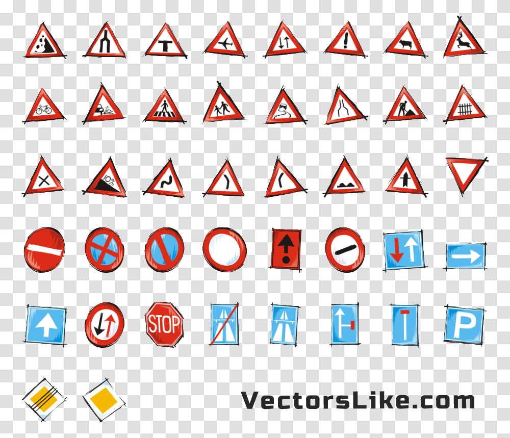 Traffic Signs Clip Art Vector, Road Sign Transparent Png