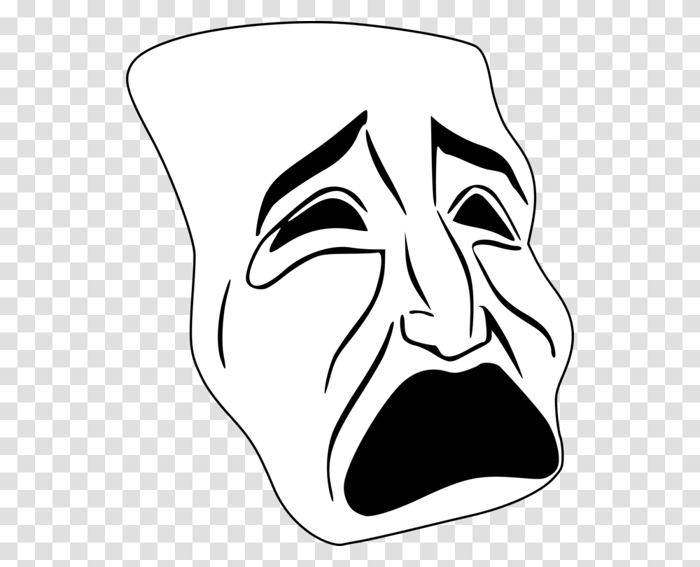 Tragedy Mask Theatre Drama Sock And Buskin, Stencil Transparent Png