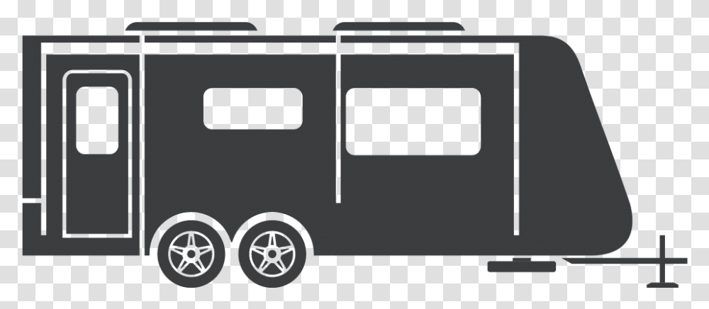 Trailers Clip Vehicle Trailer Clipart Black And White, Caravan, Transportation, Train, Housing Transparent Png