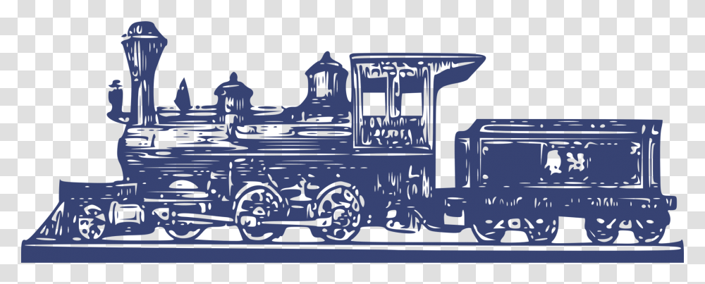 Train Clipart Steam Train With Carriage Clipart, Locomotive, Vehicle, Transportation, Machine Transparent Png