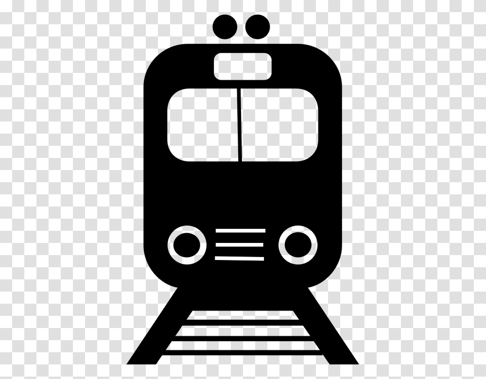Train Commuter Silhouette Frontal Transport Travel Subway Clip Art, Word, Gray Transparent Png