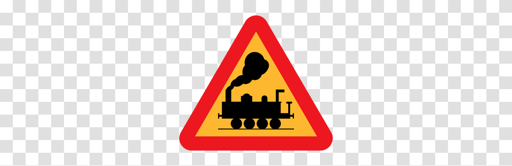 Train Free Clipart, Triangle, Sign, Road Sign Transparent Png