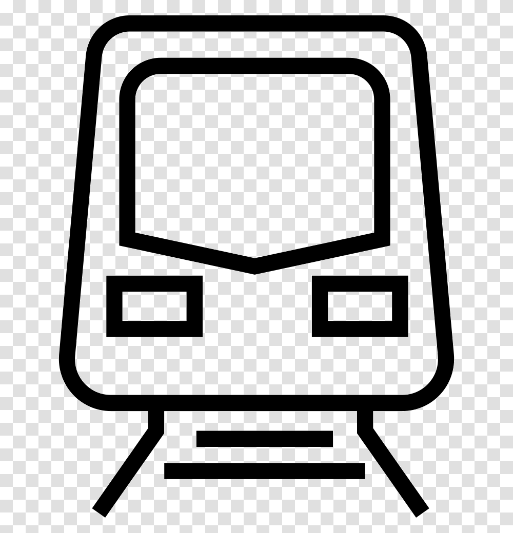 Train Front Outline Train Icon Outline Icon, Electronics, Stencil, Monitor, Screen Transparent Png