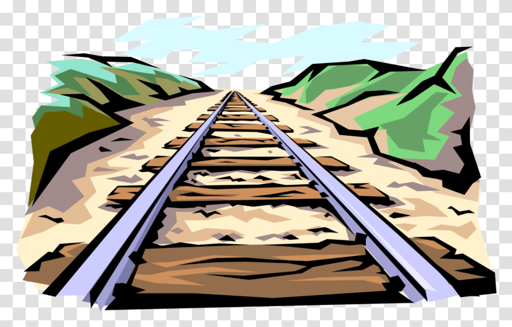 Train Rail Tracks Animated Train Tracks Clipart, Railway, Transportation, Staircase, Tunnel Transparent Png