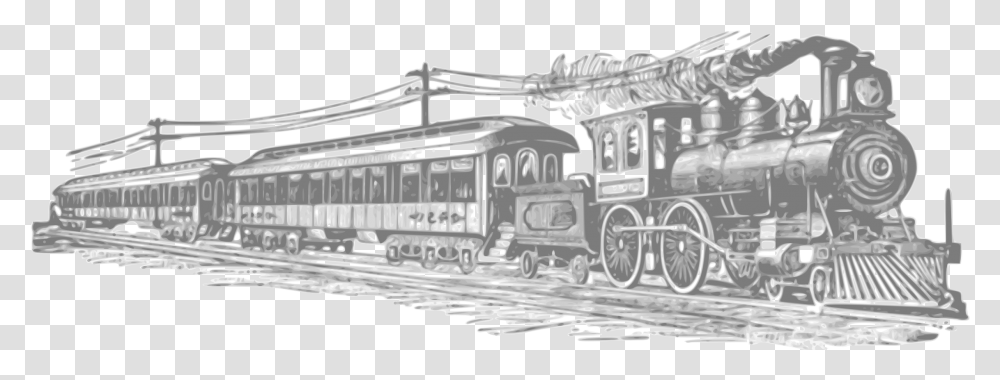 Train Rail Transport Steam Locomotive Clip Art Train, Wheel, Machine, Vehicle, Transportation Transparent Png
