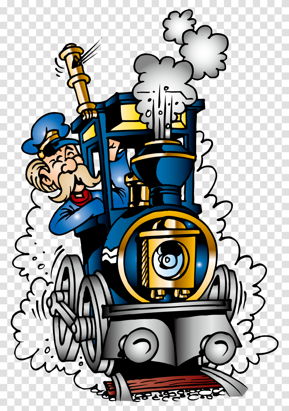 Train Railroad Engineer Steam Locomotive Clip Art, Chair, Furniture, Machine, Vehicle Transparent Png