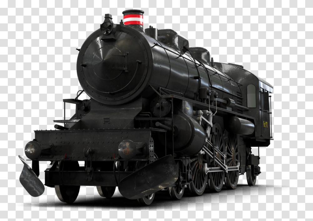 Train Steam Siyah Tren, Locomotive, Vehicle, Transportation, Steam Engine Transparent Png
