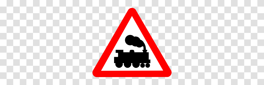 Train Tracks Clipart, Sign, Road Sign, Triangle Transparent Png