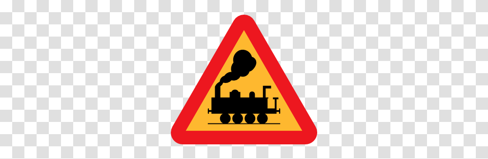 Train Tracks Clipart, Triangle, Sign, Road Sign Transparent Png
