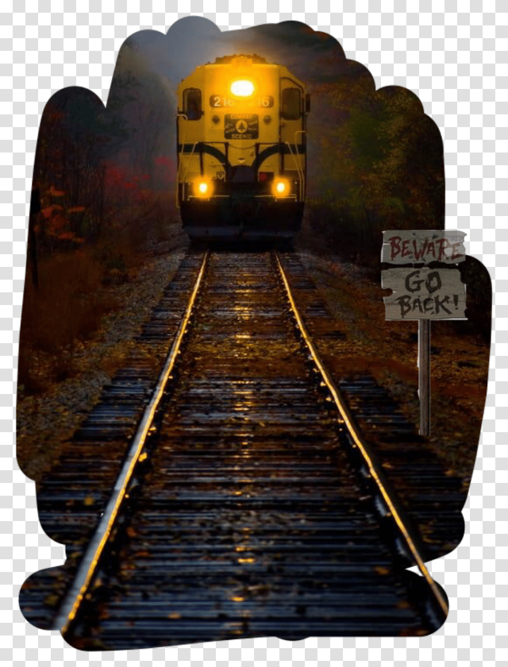 Train Tracks In Rain, Vehicle, Transportation, Locomotive, Railway Transparent Png