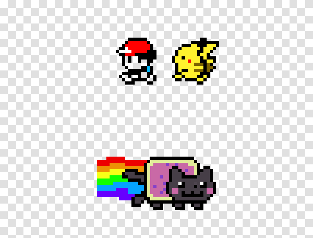 Trainer Red Pikachu Nyan Cat Pixel Art Maker, Pac Man, Super Mario Transparent Png