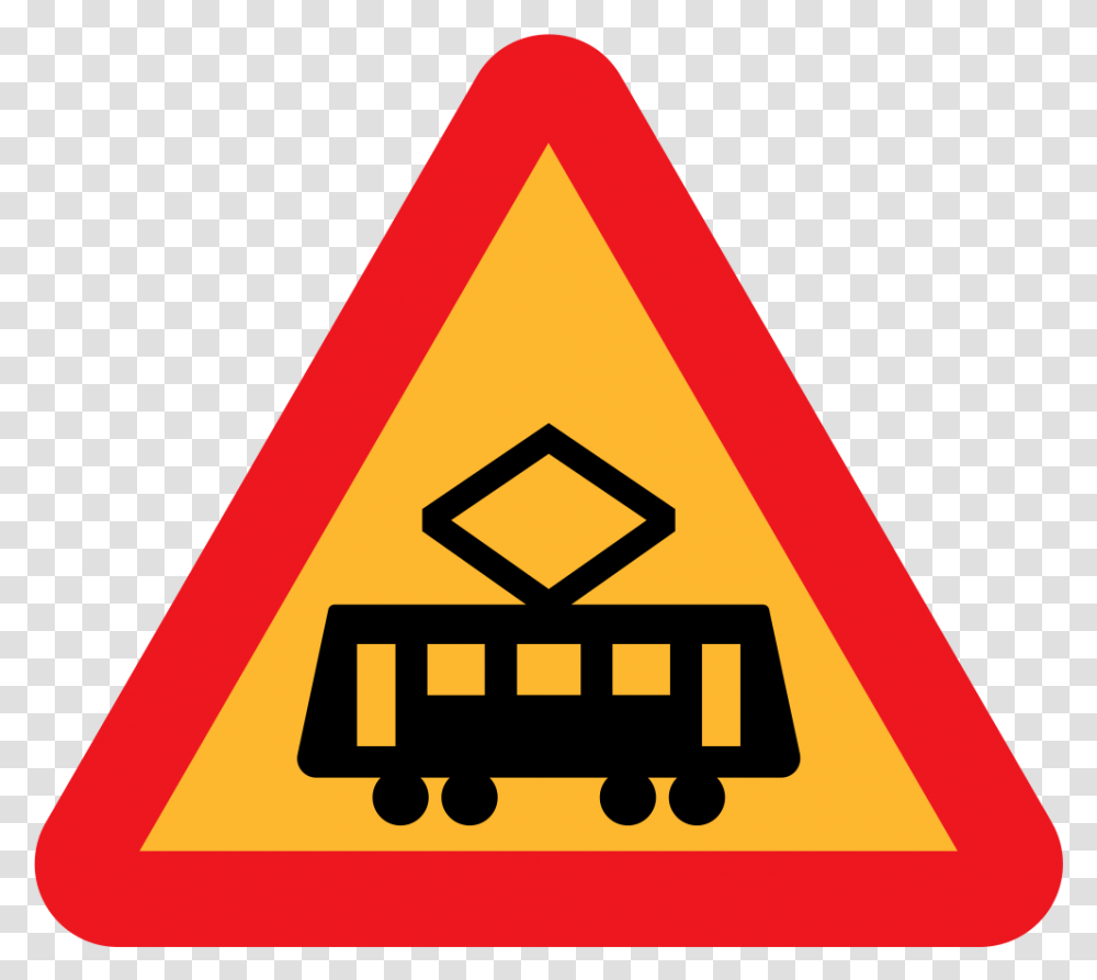 Tram Roadsign Fence Sign, Road Sign, Triangle Transparent Png