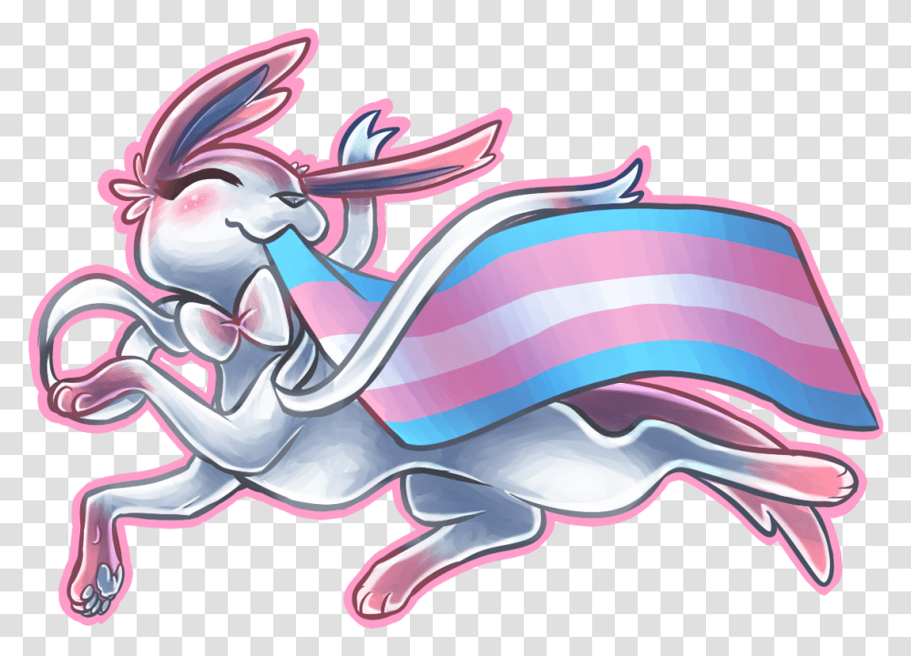 Trans Pride Download Sylveon Holding Trans Flag, Purple, Dragon Transparent Png