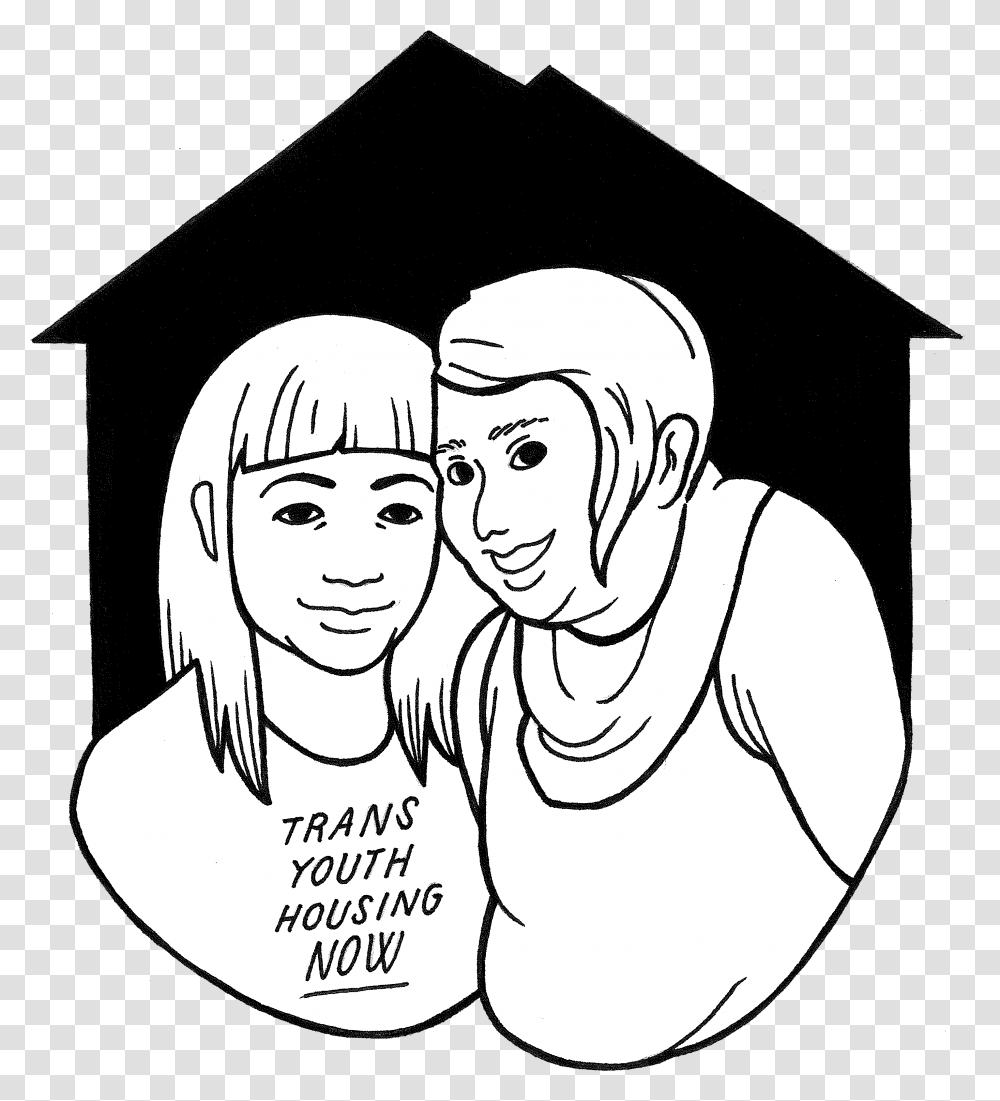 Trans Youth Housing Now Cartoon, Person, Human, Drawing, Sketch Transparent Png