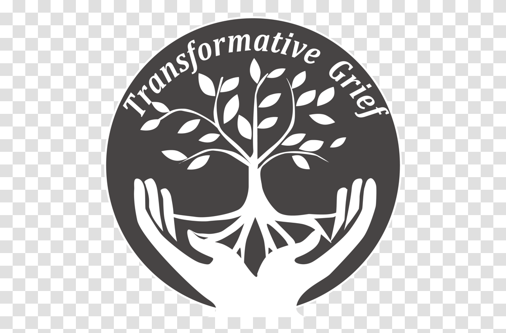 Transformative Grief Logo Circle, Stencil, Trademark, Plant Transparent Png
