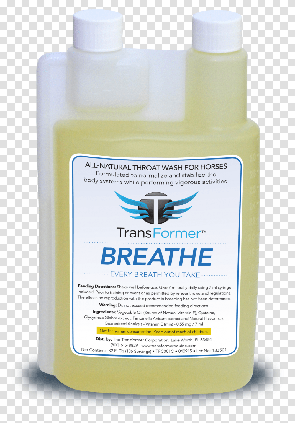 Transformer Breathe 32oz Plastic Bottle, Cosmetics, Bird, Animal, Label Transparent Png