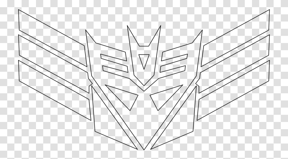 Transformers Decepticon Logo Outline, Gray, World Of Warcraft Transparent Png