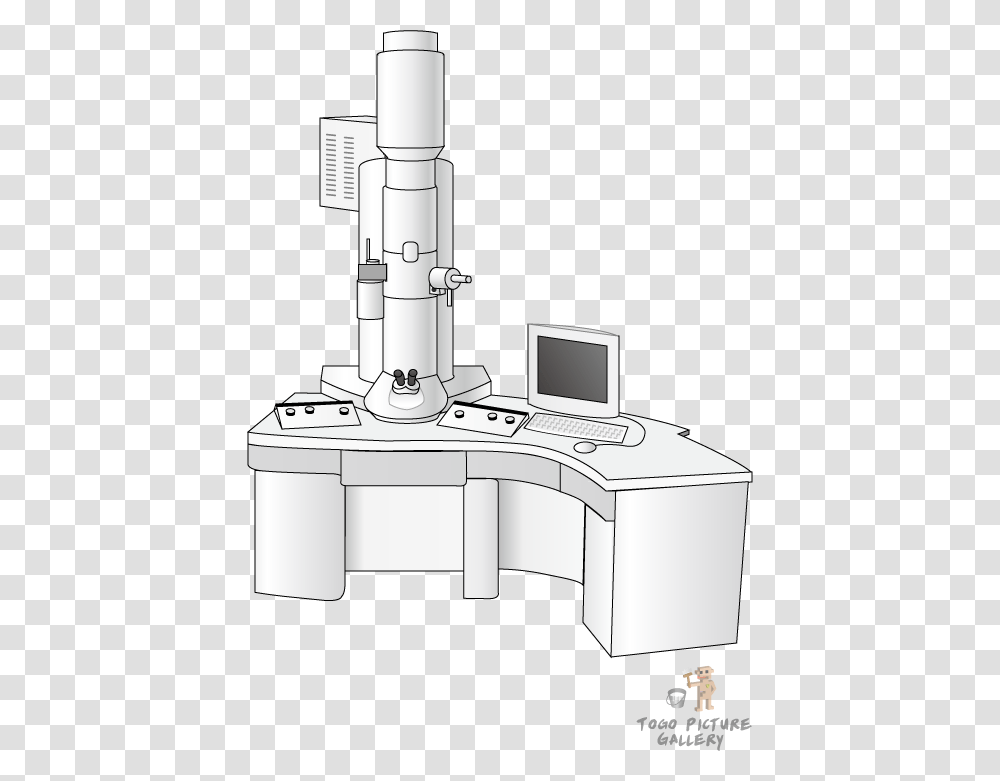Transmission Electron Microscopy Transmission Electron Microscope Cartoon, Furniture, Desk, Table, Computer Keyboard Transparent Png