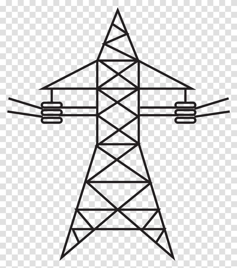 Transmission Tower Clipart, Electric Transmission Tower, Power Lines, Cable, Utility Pole Transparent Png