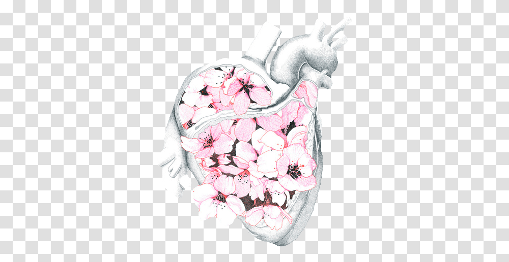 Transparentsticker Blg Soft Grunge Anatomy Art Heart Flower Heart Aesthetic, Bag, Clothing, Handbag, Accessories Transparent Png