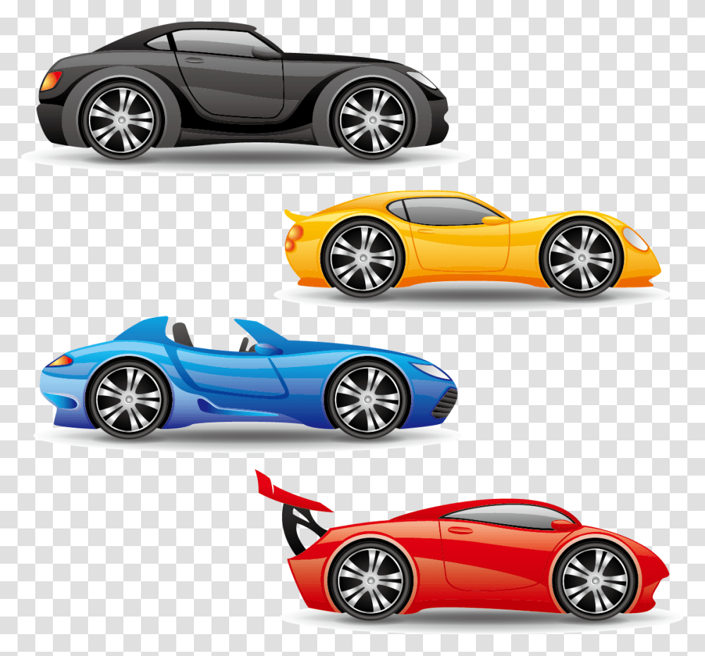 Transportation Car Material Sports Vector Truck Vehicle Red Car Blue Car Vector, Tire, Wheel, Machine, Spoke Transparent Png