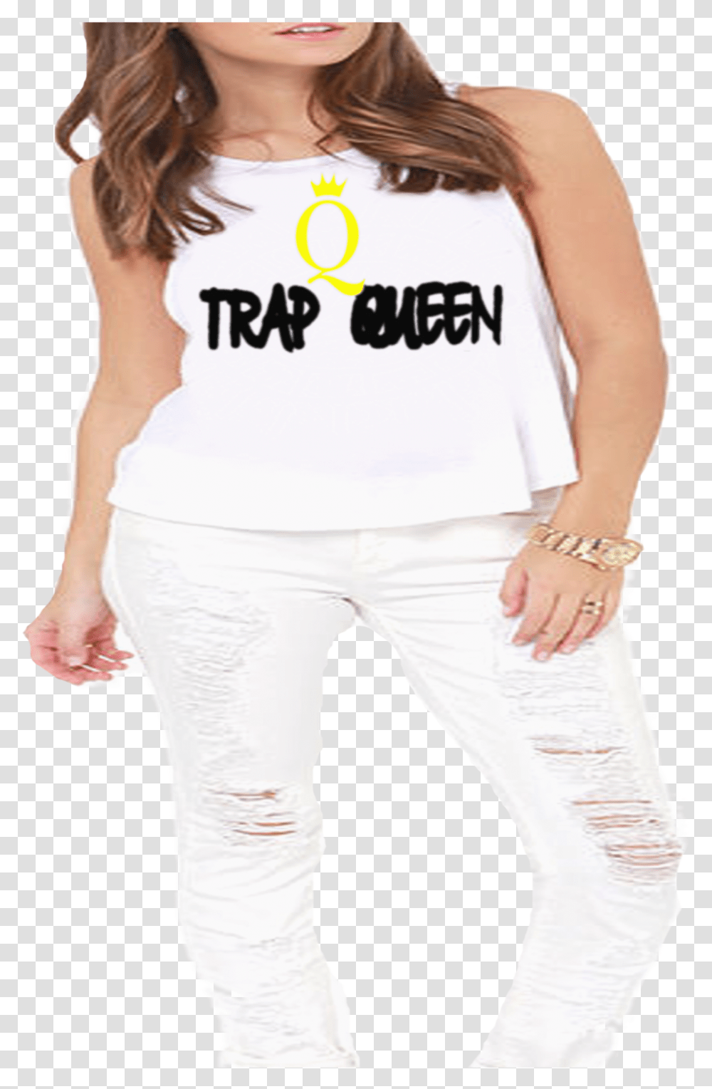 Trap Queen Fetty Wap Girl, Person, Pants, Arm Transparent Png