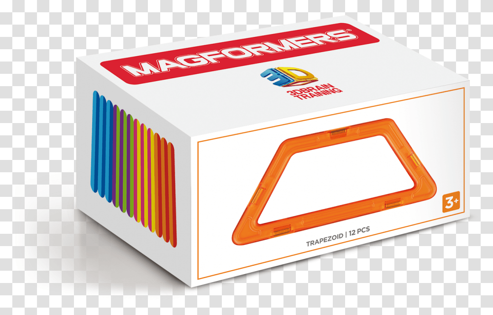 Trapezoid 12pc Set Magformers Accessoires, Label, Cardboard, Box Transparent Png