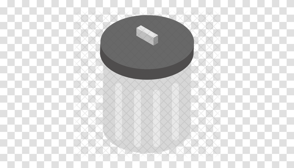 Trash Bin Icon Of Isometric Style Illustration, Cylinder, Tape, Trash Can, Tin Transparent Png