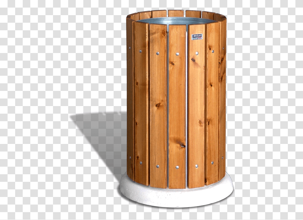 Trash Can Wood, Cylinder, Plywood Transparent Png