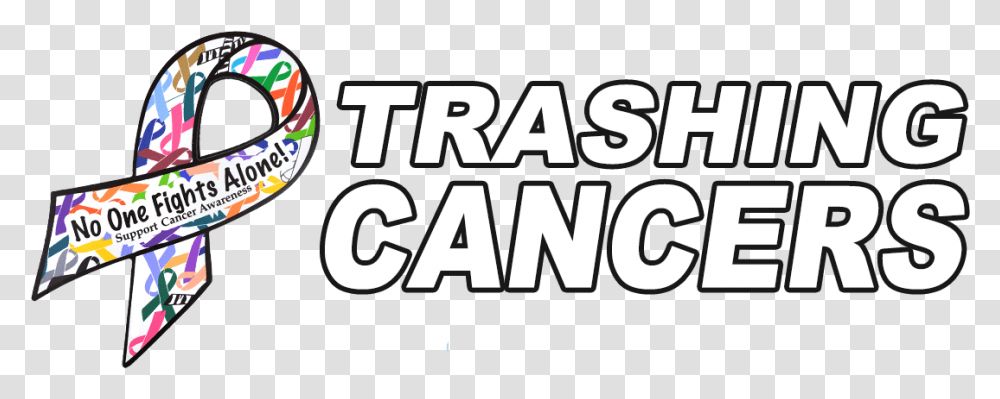 Trashing Cancers With Ribbon Image That Reads No One, Label, Word, Alphabet Transparent Png