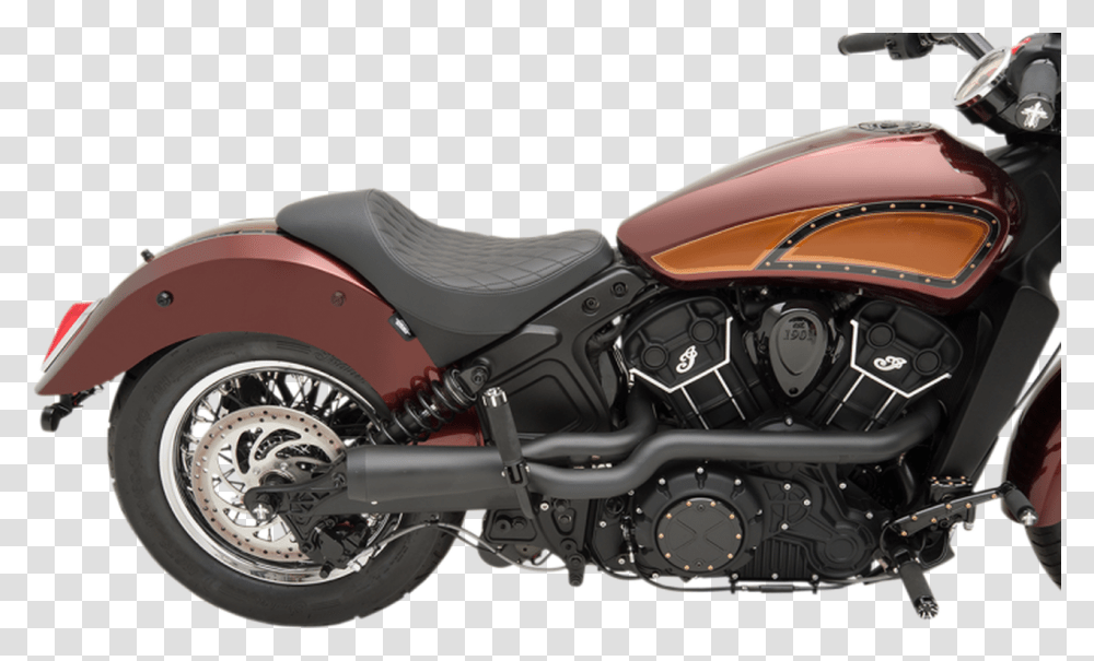 Trask 2 Into 1 Scout Exhaust, Motorcycle, Vehicle, Transportation, Machine Transparent Png