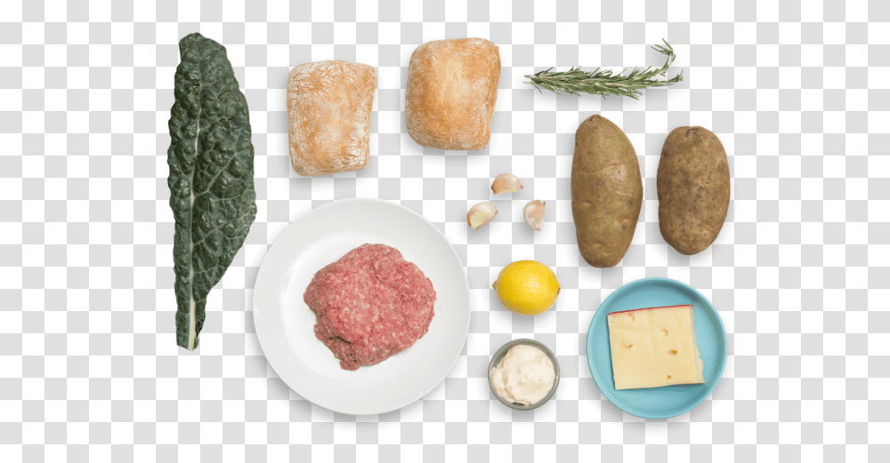 Trattoria Style Cheeseburgers With Crispy Rosemary Patty, Plant, Bread, Food, Egg Transparent Png