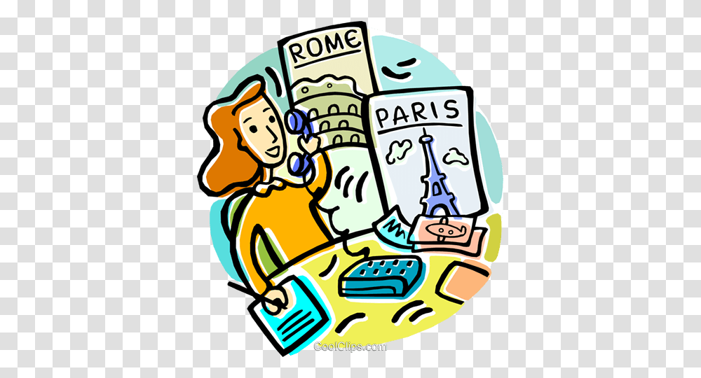 Travel Agent Booking Vacations Royalty Free Vector Clip Art, Poster, Advertisement Transparent Png
