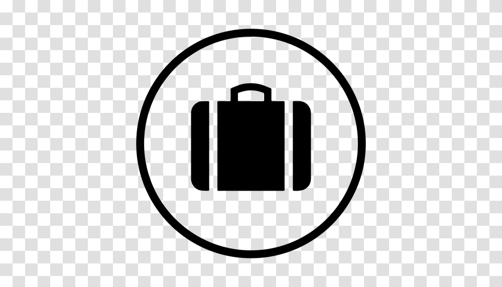 Travel Airport Round Icon Silhouette, Bag, Briefcase Transparent Png