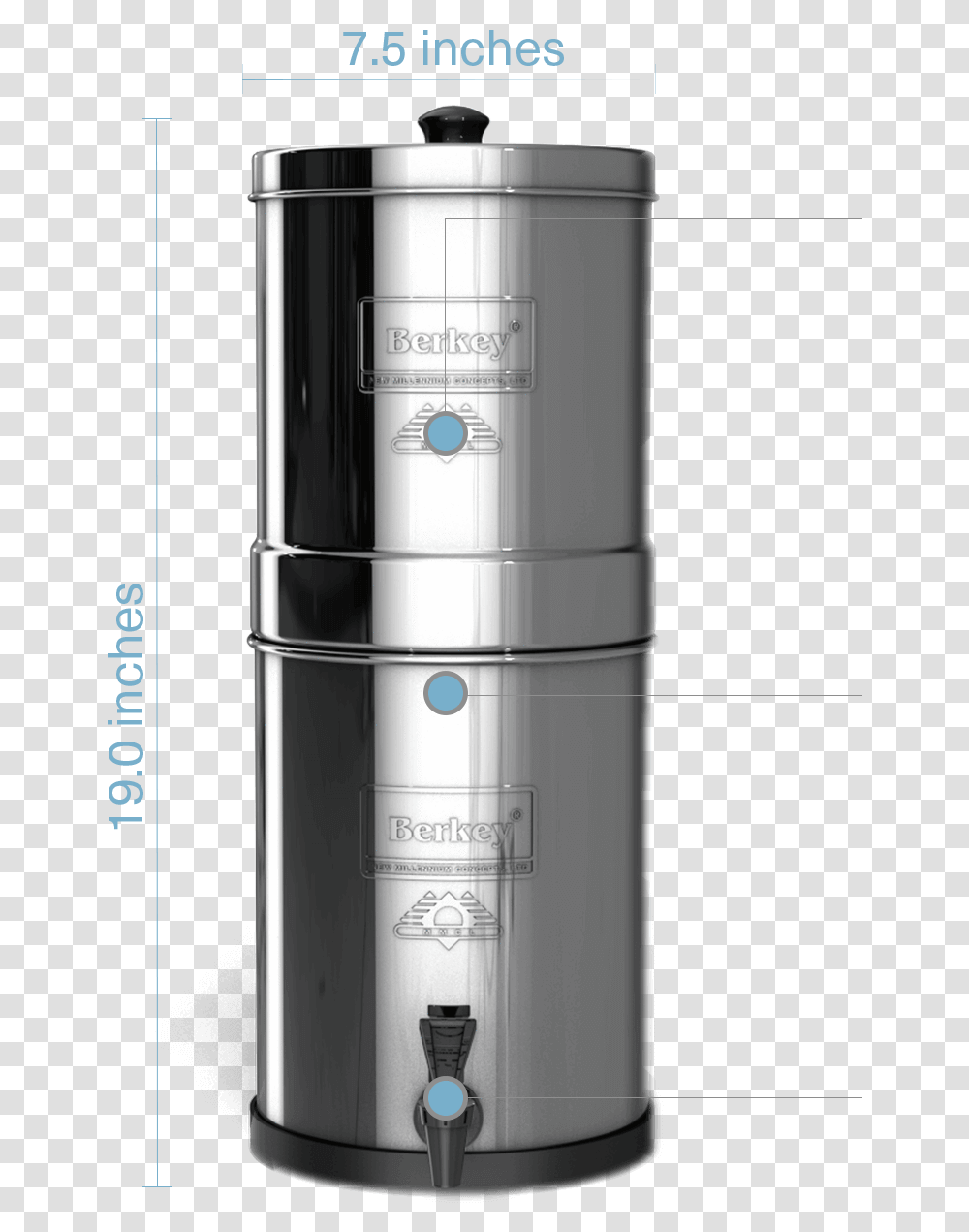 Travel Berkey Water Filter Small Appliance, Shaker, Bottle, Cylinder Transparent Png