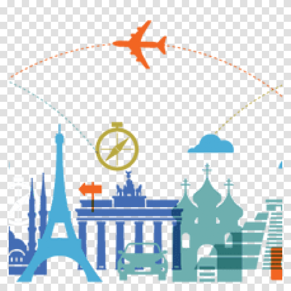 Travel Border Clipart Free Clipart Download, Clock Tower, Architecture, Building, Mansion Transparent Png