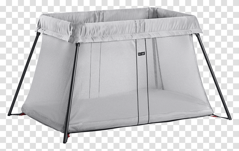 Travel Crib Light Silver Mesh Babybjorn Travel Cot Silver, Furniture, Cradle, Bed, Tent Transparent Png