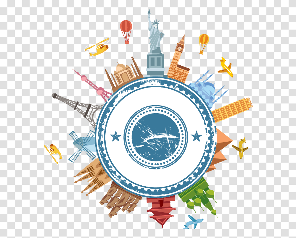 Travel Global Elements Icon Free Photo Clipart, Logo, Trademark, Clock Tower Transparent Png