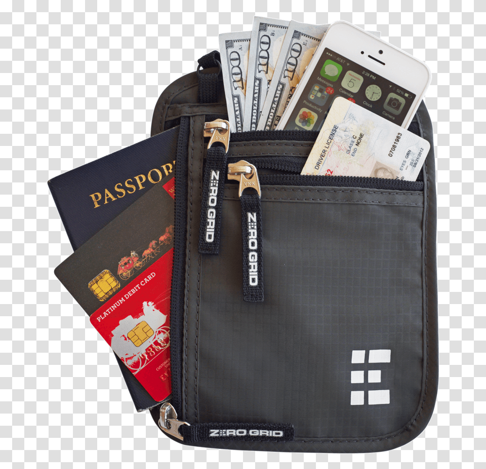 Travel Neck Wallet Around The Neck Wallet, Bag, Briefcase, Accessories, Accessory Transparent Png