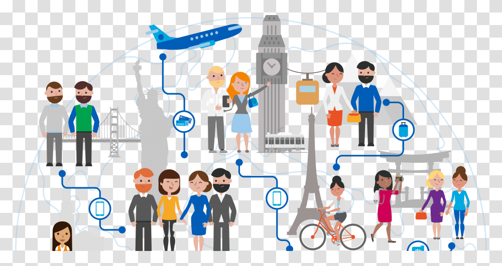 Travel, Person, Bicycle, People, Crowd Transparent Png