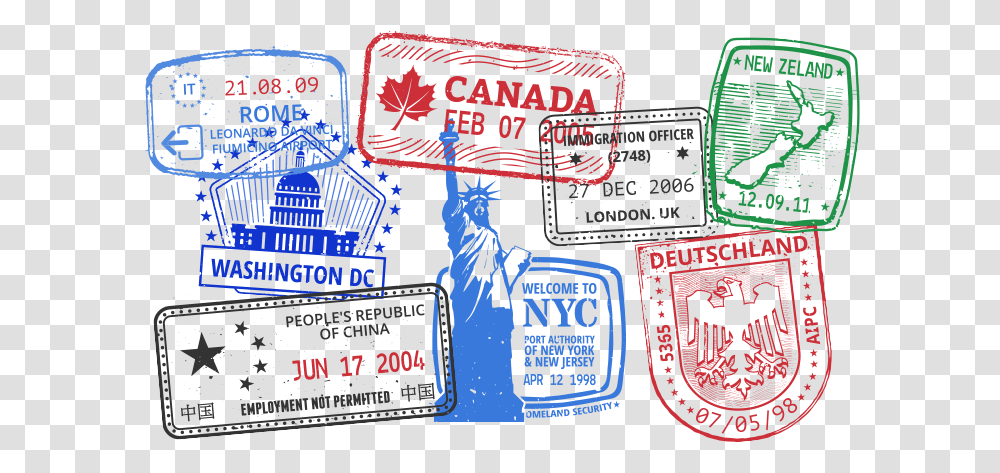 Travel Stamps Passport With Stamp, Poster, Advertisement, Flyer, Paper Transparent Png
