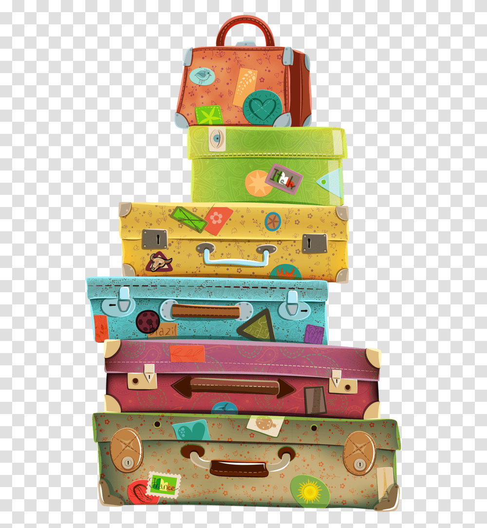 Travel Suitcases Clipart, Pencil Box, Luggage Transparent Png
