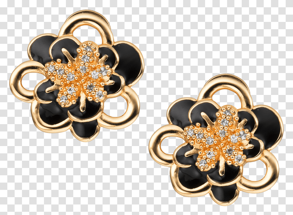Traviata Gold Flower Omega Clip Solid, Accessories, Accessory, Jewelry, Earring Transparent Png