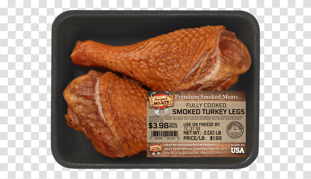 Tray With New Label Duck Legs, Bread, Food, Roast, Bird Transparent Png
