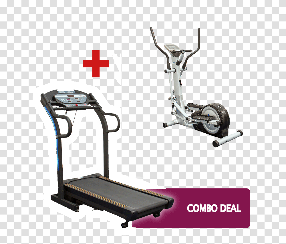 Treadmill And Cross Trainer Combo Deal Exercise Bike And Cross Trainer, Sink Faucet, Machine, Tool, Vise Transparent Png