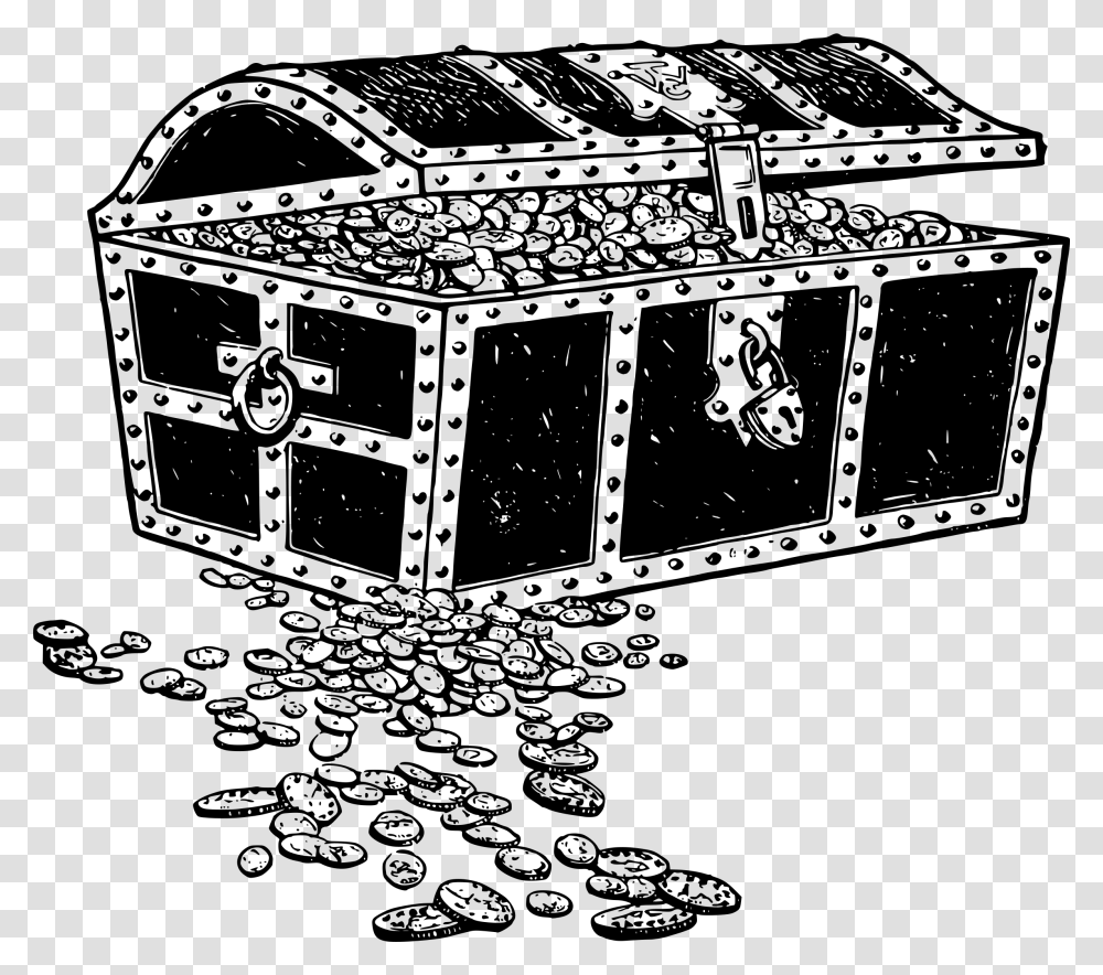 Treasure Black And White, Architecture, Building, Box, Minecraft Transparent Png
