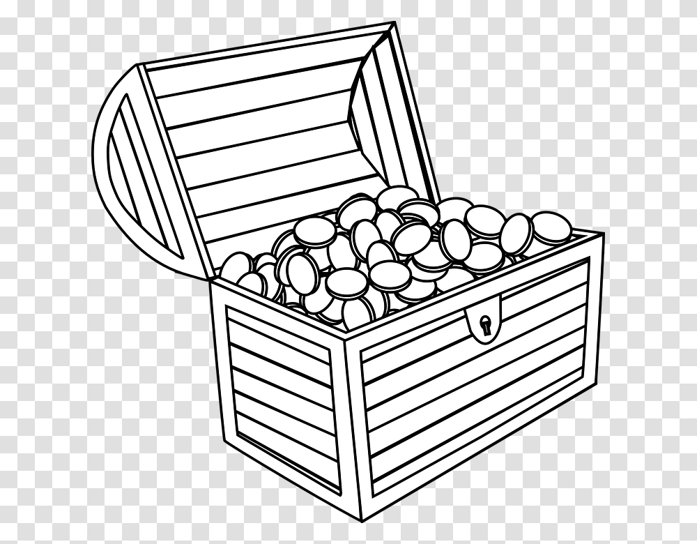 Treasure Black And White Clipart, Box Transparent Png