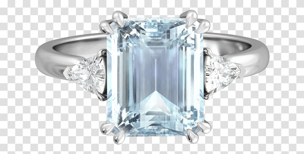 Treasure Box Trilogy Emerald Original Aquamarine Platinum Engagement Ring, Diamond, Gemstone, Jewelry, Accessories Transparent Png